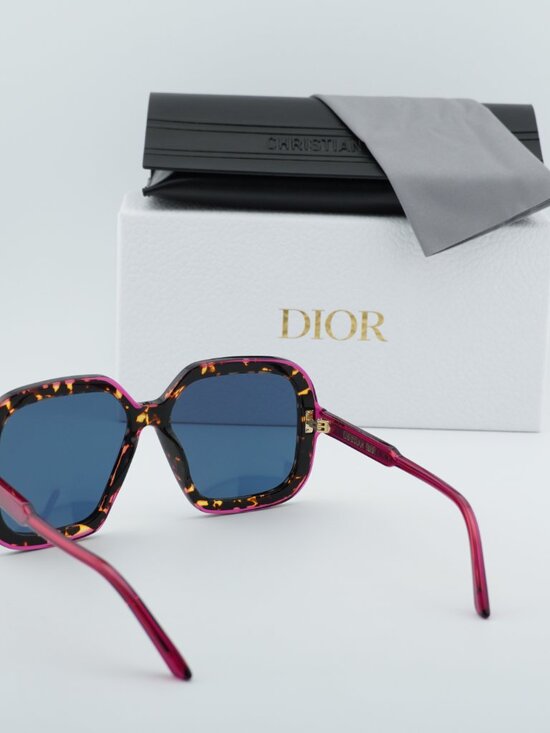 Dior DIORHIGHLIGHT S1I 24B0 Square Sunglasses - Havana / Purple / Blue